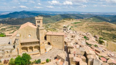 aerial view of ujue medieval town, Spain
