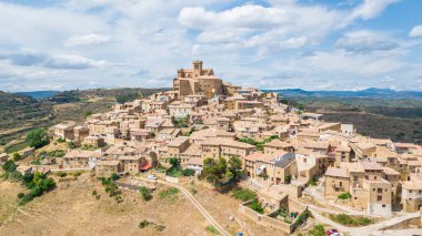 aerial view of ujue medieval town, Spain