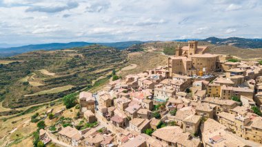 aerial view of ujue medieval town, Spain