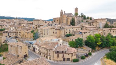 aerial view of uncastillo medieval town in zaragoza province, Spain