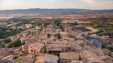 aerial view of uncastillo medieval town in zaragoza province, Spain