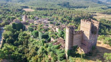 aerial view of ruesta ghost town, Spain