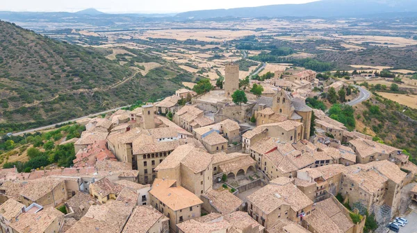 Aerial View Uncastillo Medieval Town Zaragoza Province Spain — Stockfoto