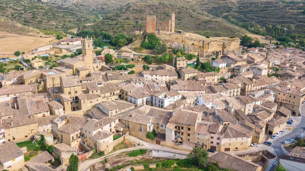 Aerial View Uncastillo Medieval Town Zaragoza Province Spain — Stock Fotó