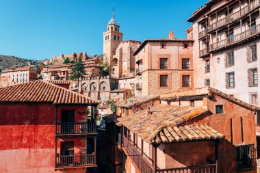 İspanya 'nın Teruel kentindeki alkracin mudejar kasabasının manzarası