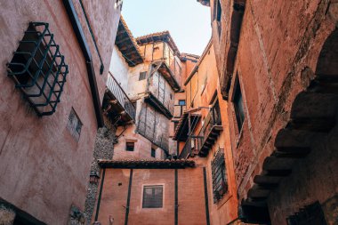 İspanya 'nın Teruel kentindeki alkracin mudejar kasabasının manzarası