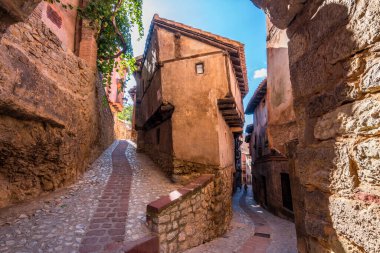 İspanya 'nın Teruel kentindeki alkracin mudejar kasabasının manzarası