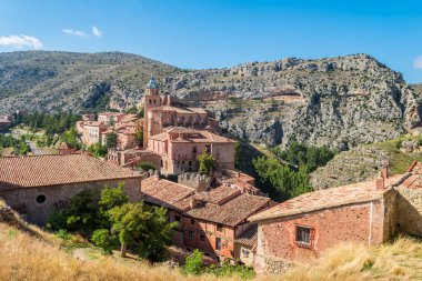 İspanya 'nın Teruel kentindeki alkracin mudejar kasabasının manzarası