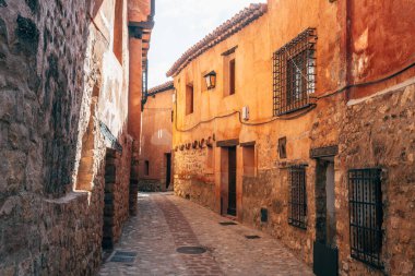 İspanya 'nın Teruel kentindeki alkracin mudejar kasabasının manzarası