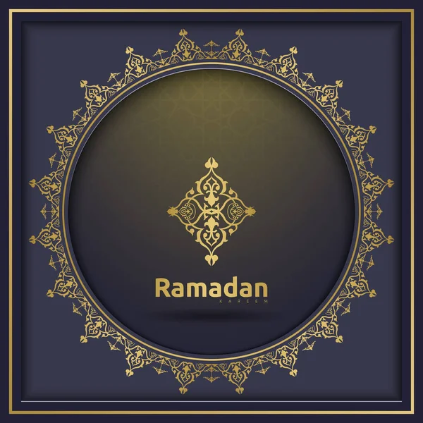 Ramadan Kareem Pozdrav Karty Design Islámským Ornamentem Pozadí Vektorová Ilustrace — Stockový vektor