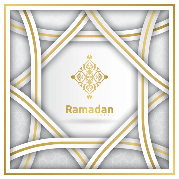 Ramadan Kareem Disegno Biglietto Auguri Con Sfondo Ornamento Islamico Illustrazione — Vettoriale Stock