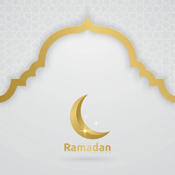Ramadan Kareem Greeting Card Design Islamic Ornament Background Vector Illustration — Stock Vector