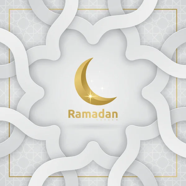 Ramadan Kareem Disegno Biglietto Auguri Con Sfondo Ornamento Islamico Illustrazione — Vettoriale Stock