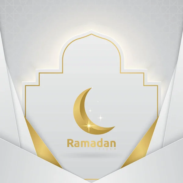 Ramadan Kareem Greeting Card Design Islamic Ornament Background Vector Illustration — Stock Vector