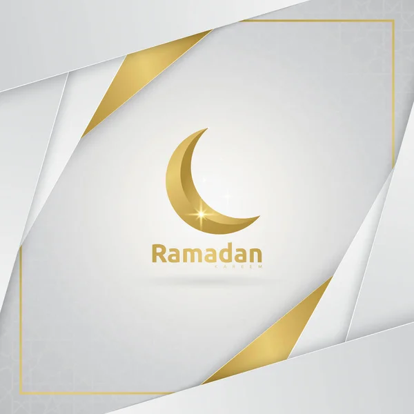 Ramadan Kareem Disegno Biglietto Auguri Con Sfondo Ornamento Islamico Illustrazione — Vettoriale Stock