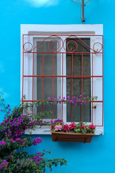 Fenêtres Avec Une Belle Architecture Maisons Anciennes Bâtiments — Photo