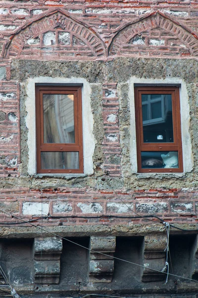 Fenêtres Avec Une Belle Architecture Maisons Anciennes Bâtiments — Photo