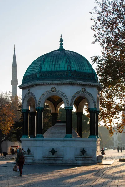 Október 2020 Isztambul Törökország Német Ajándék Törököknek Német Szökőkút — Stock Fotó