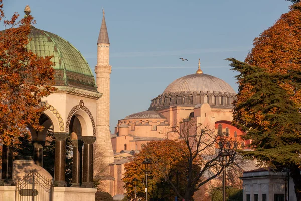 17 Ekim 2020 İstanbul / Türkiye Ayasofya Camii ve Alman Çeşmesi