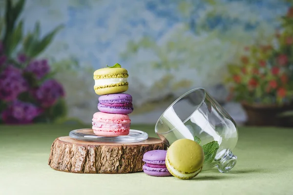 Bunte Macarons Hintergrund — Stockfoto