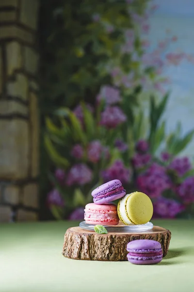 Bunte Macarons Hintergrund — Stockfoto