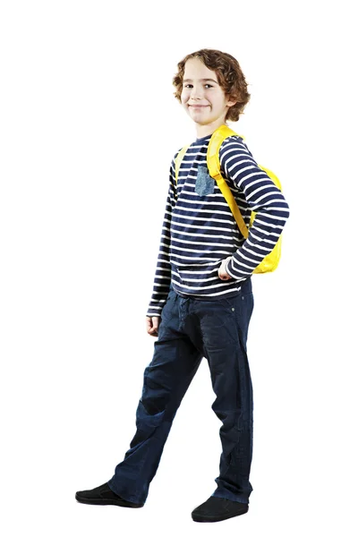 Νεαρό αγόρι σε άσπρο φόντο — Φωτογραφία Αρχείου