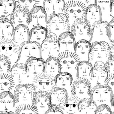 Doodle siyah çizgiye bakıyor. Siyah beyaz çizim. Kusursuz desen.