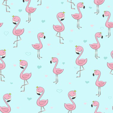 Kusursuz pembe flamingo prensesi. Çizgi film. Parmak izi tasarımı, tebrik kartı, bebek partisi, poster, kumaş, tekstil, çocuk tişörtü, çocuk kıyafetleri için kullanılabilir..