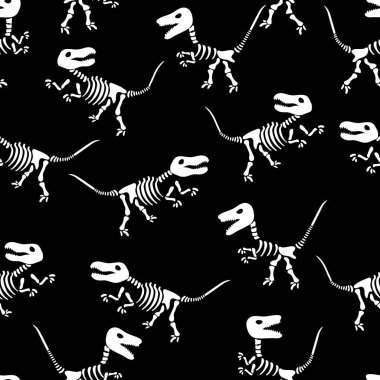 Dinozor iskeleti kusursuz. Tekstil veya kitap kapakları, duvar kağıdı, tasarım, grafik, baskı ve hobi için arkaplan.