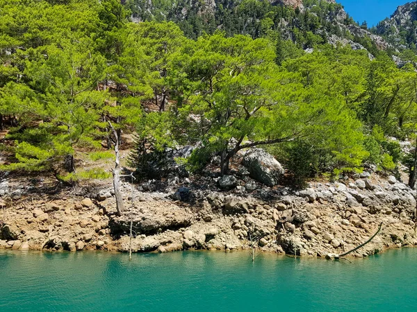 Paisaje Marino Sobre Telón Fondo Las Montañas Día Soleado Sin — Foto de Stock