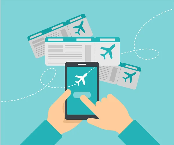 온라인 서비스 예약을 위한 비행기 표 — 스톡 벡터