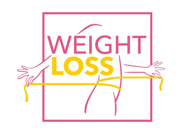 Perda de peso - programa de dieta cartaz ou panfleto — Vetor de Stock