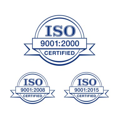 ISO 9001 2000, 2008 ve 2015 sertifikalı pulu