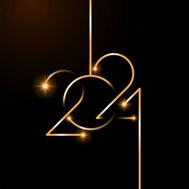 2021 Mutlu yıllar kartı zarif lüks tarzında. 