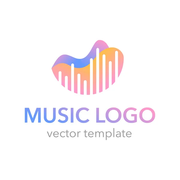 Muziek app, concert, opname studio logo template — Stockvector