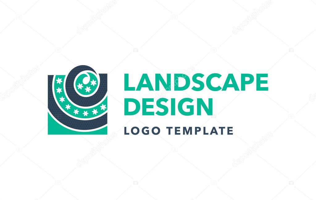 Landscape design or gardening logo template
