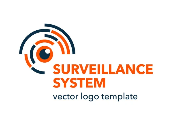 Sistema de vigilância logotipo do equipamento de vídeo — Vetor de Stock