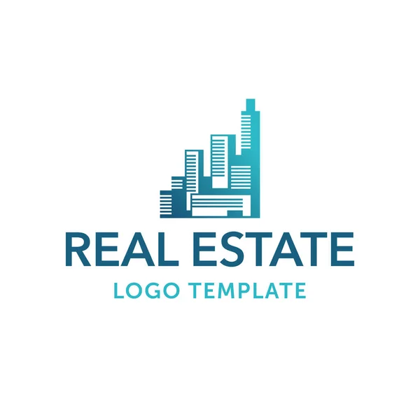 Fastigheter stad byggnad företag logotyp — Stock vektor