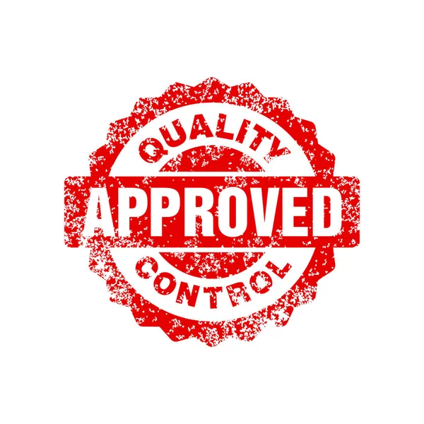 Controle de qualidade aprovado impressão selo circular — Vetor de Stock