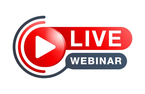 Webinar ao vivo elemento web 3D —  Vetores de Stock