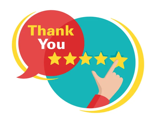 Thank You for 5 stars feedback in bubble form — Stock Vector