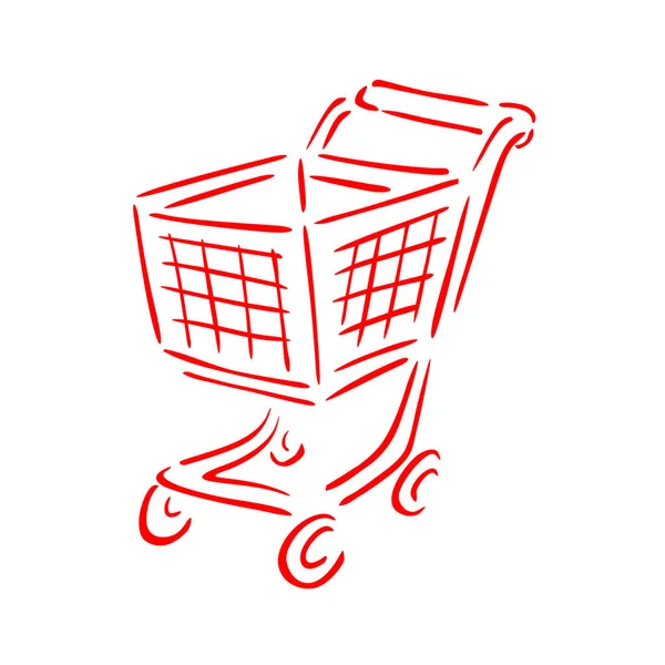 手描きショッピングカート — ストックベクタ