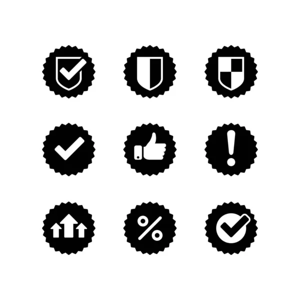 Enfärgad kontroll ikoner set — Stock vektor