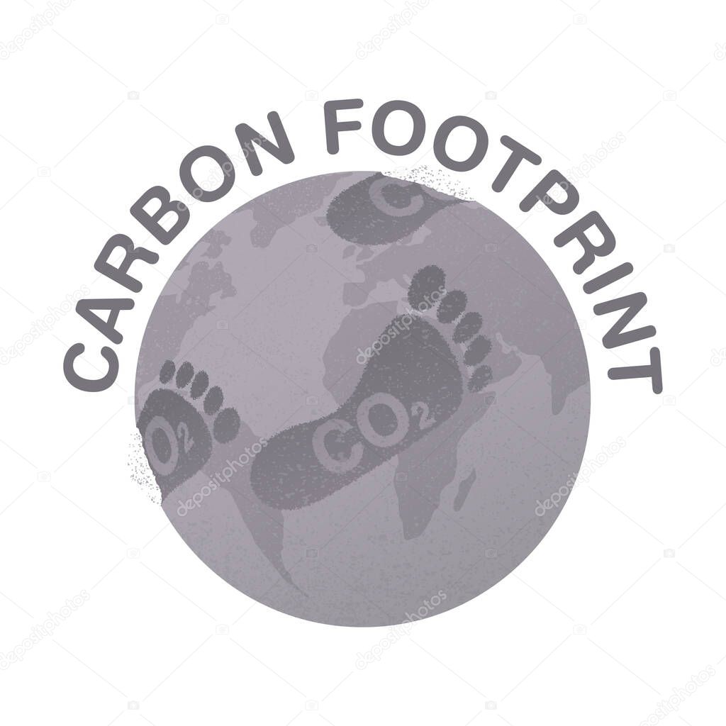 Carbon Footprint on Earth - environment protection