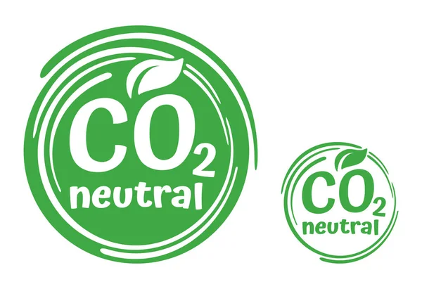 Sinal ecológico neutro de CO2 na decoração espiral criativa — Vetor de Stock