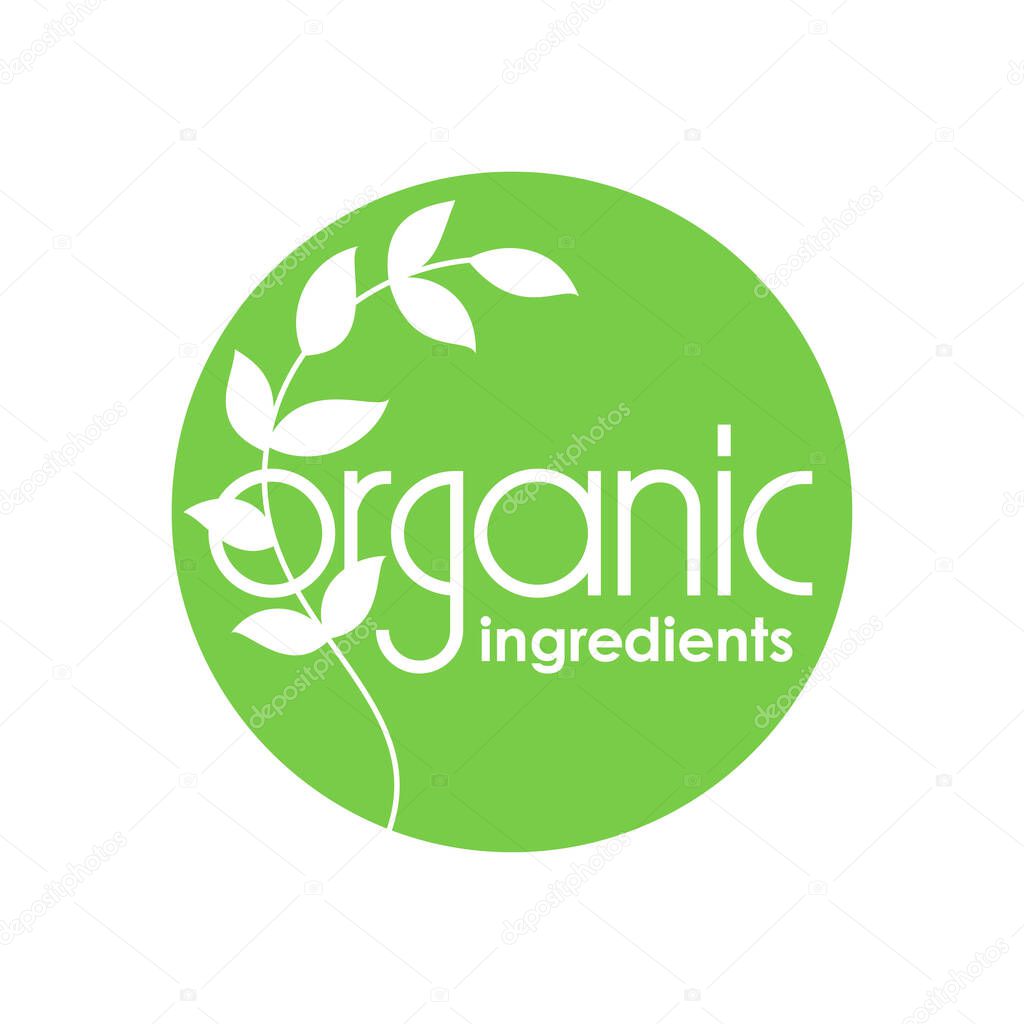 Organic ingredients stamp for natural products