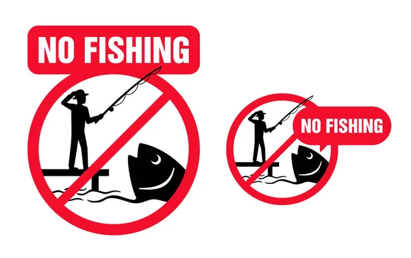 No Fishing sign - fisherman that wants to catch — Stock Vector