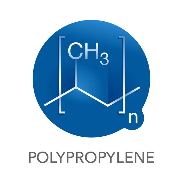 Polyproylen ikon med formel för PP-produkter — Stock vektor