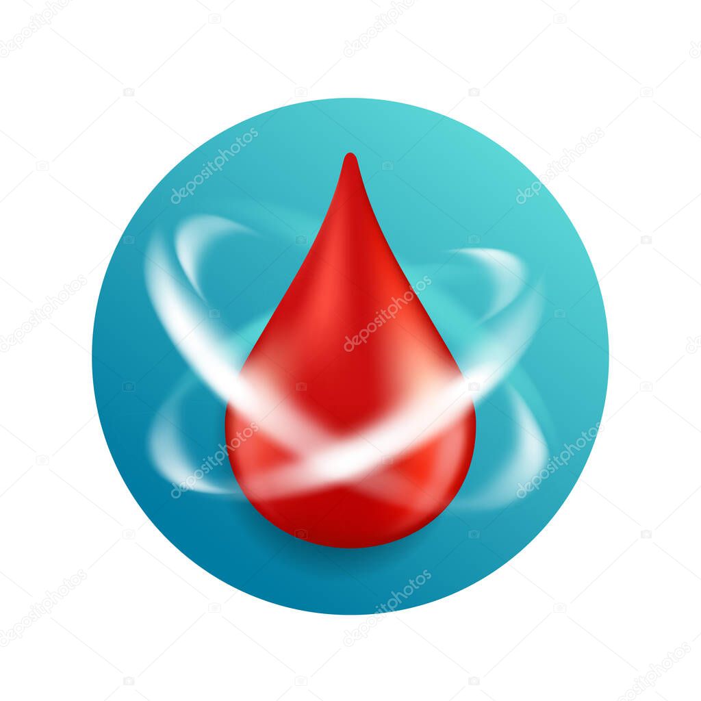 Blood coagulation 3D icon - blood changes