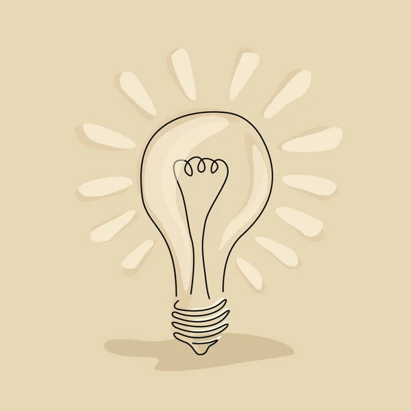 Creative idea lightbulb lamp in hand-drawn style — Stock Vector